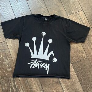 Stussy Black Tee with White Graphic